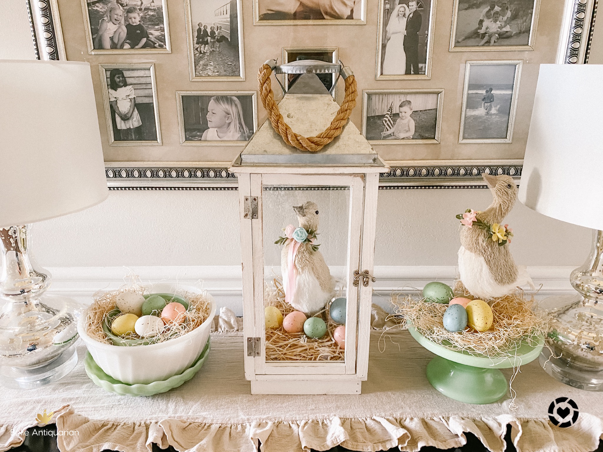 Easter entry table decor
