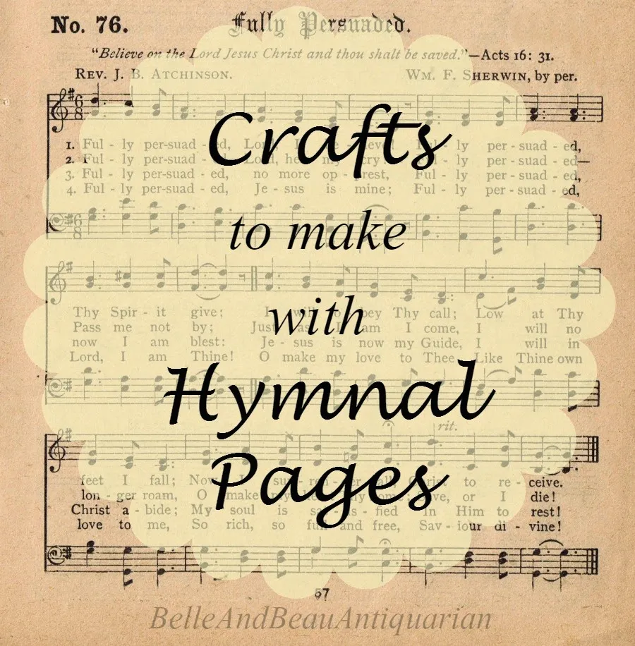 header image crafts to make with hymnal pages